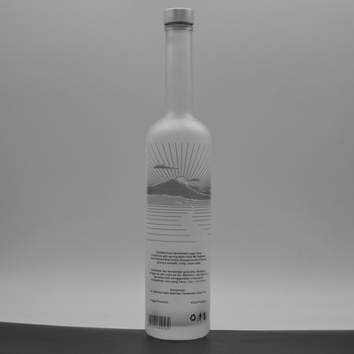 Collar Material Glass Custom Printing Frosted Spirit Ciroc Vodka Bottles 700ml 750ml
