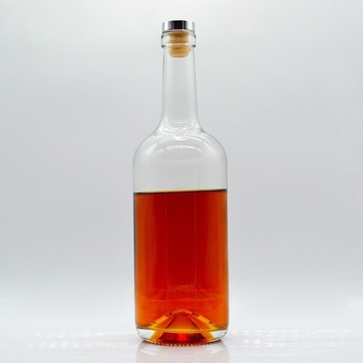 Custom Alcohol Whisky Cork Vodka Bottles with Extra Flint Cylinder 750ml Glass Bottle