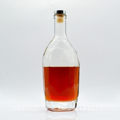 Custom Alcohol Whisky Cork Vodka Bottles with Extra Flint Cylinder 750ml Glass Bottle