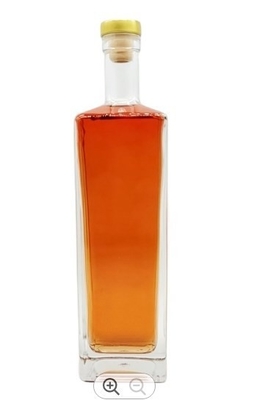 500ml 750ml Custom Shape Clear Glass Bottle for Whiskey Brandy Tequila Gin Vodka