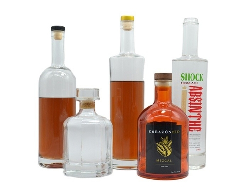 375ml 500ml 750ml 1000ml Capacity Glass Bottles for Vodka with Cork Top Screw GPI Top Cap