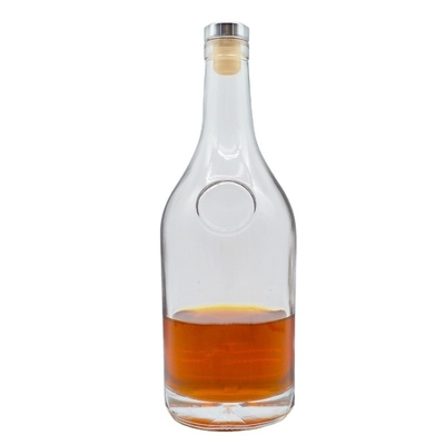 500ml 750ml Custom Shape Clear Glass Bottle for Whiskey Brandy Tequila Gin Vodka
