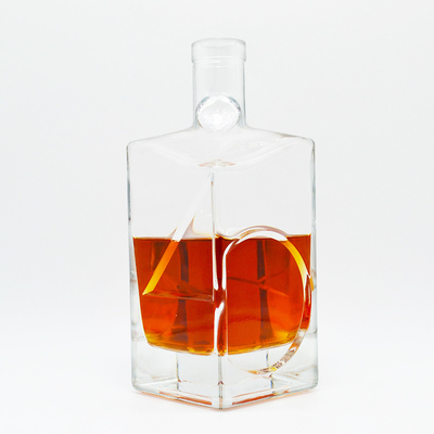 Base Material Super Flint Glass Custom Printing Square Gin Bottle for and OEM Welcome