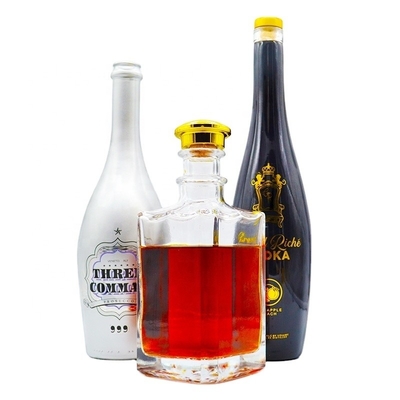 Base Material Super Flint Glass Custom Printing Square Gin Bottle for and OEM Welcome