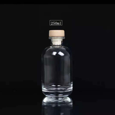 250ml 375ml Empty Wooden Cork Whisky Brandy Spirit Wine Vodka Liquor Glass Bottles