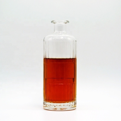 High Flint Glass Material Luxury Empty Whiskey Glass Bottles with Cork and Decal Logo