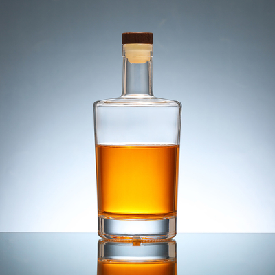 375ml 500ml 750ml 1000ml Glass Cork Top Screw GPI Top Cap Round Whiskey Vodka Brandy Spirits Bottles