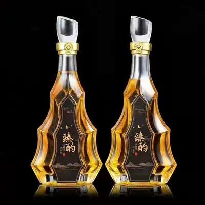 Customized Screen Printing Glass Bottle for Luxury Brandy Rum Whisky Vodka 500 750ml