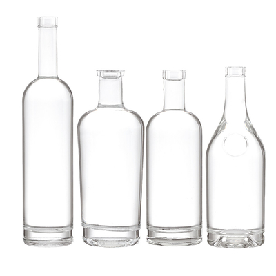 Customized Shape 750ml Vodka Liquor Glass Bottle with SCREW CAP and Cork Sealing Type