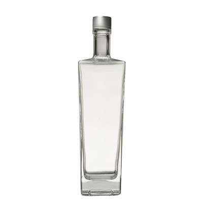 Clear Frosted Round 700ml 750ml Beverage Rum Vodka Glass Bottle with Super Flint Collar Material