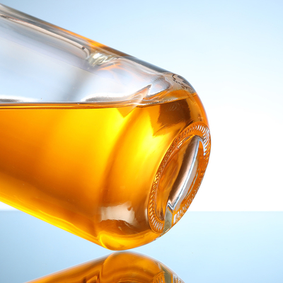 Transparent Circular Glass Bottle for Whiskey and Vodka 200ml 375ml 500ml 750ml 1000ml