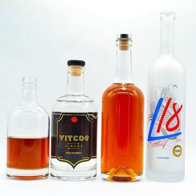 375ml 700ml 750ml Vodka Whisky Liquor Glass Bottle with Custom Design and Frost Surface