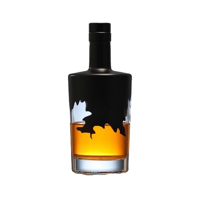 Super Flint Glass Collar Material 200ml Tequila Whiskey Glass Bottle Custom Logo Printing