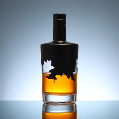 Super Flint Glass Collar Material 200ml Tequila Whiskey Glass Bottle Custom Logo Printing