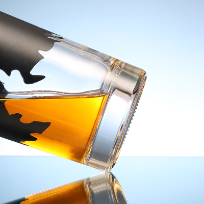 Super Flint Glass Collar Material 200ml Tequila Whiskey Glass Bottle Custom Logo Printing