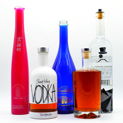 375ml 700ml 750ml Vodka Whisky Liquor Glass Bottle with Custom Design and Frost Surface