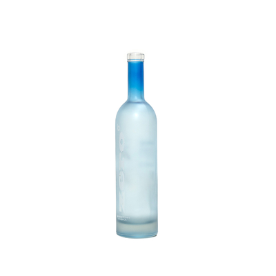 Super Flint Glass Custom 750ml Clear Frosted Empty Glass Vodka Liquor Bottle Shaped Wine Bottle