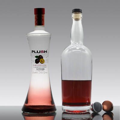 250ml Red Label Gold Spray Painting Brandy Liquor Tequila Vodka Bottle with Metal Cap
