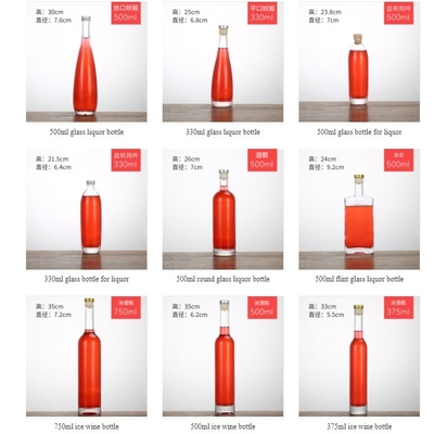 Silk Screen Printing Logo Customized Empty Clear Crystal Cylinder Spirit Glass Bottle