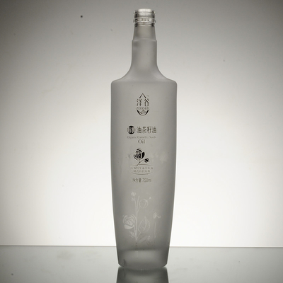 Provided Freely 1000ml Clear Shape White Frost Vodka Round Bottle for Water Twist Cap