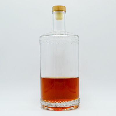 High End Clear Brandy Rum Bottles 500ml 700ml 750ml with Exquisite Craftsmanship