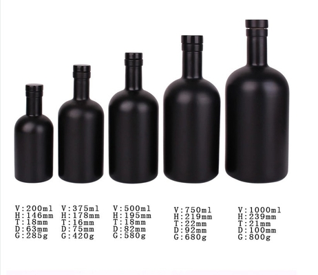 Cork Top Glass Bottles for Gin Whisky Tequila Brandy Vodka 375ml 500ml 750ml 1000ml