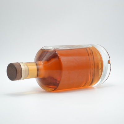 Custom Super Round Super Flint Empty Cork Stopper 750ml Liquor Glass Vodka Bottle