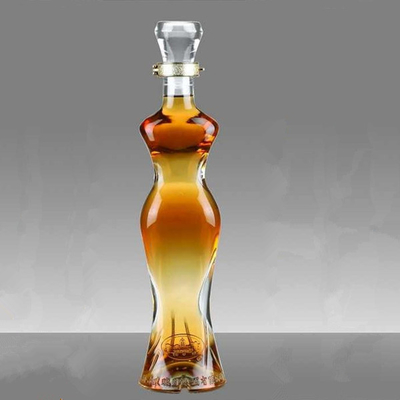 Unique Lady Glass Wine Bottles with Industrial Beverage Super Flint Glass Material