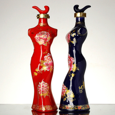Unique Lady Glass Wine Bottles with Industrial Beverage Super Flint Glass Material