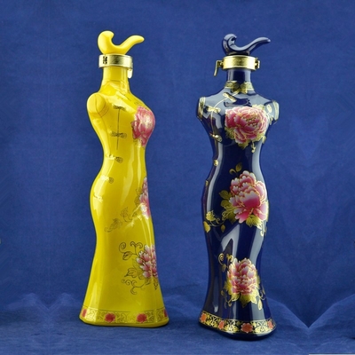 Unique Lady Glass Wine Bottles with Industrial Beverage Super Flint Glass Material