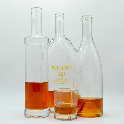 Glass Bottles 500ml 750ml Clear Empty Gin Wine Whiskey Brandy Vodka with SGS Certificate