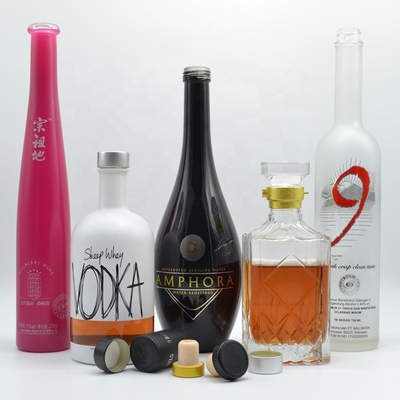 Whisky FOB and Luxury Custom Printing Empty Square Frosted Glass Bottles for Liquor