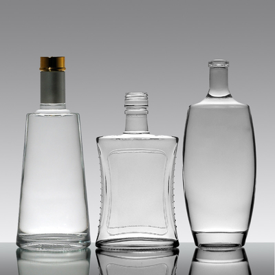 Custom 750ml 500ml 375ml 200ml 100ml Vodka Spirit Gin Rum Glass Liquor Bottles for Coffee