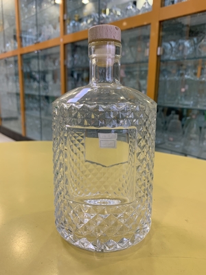 Base Material Crystal Glass 500ml 700ml Empty Vodka Wine Bottle with Corks