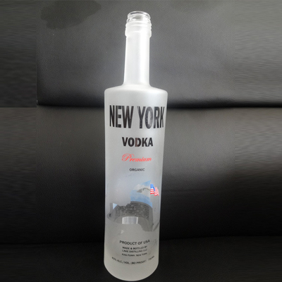 Glass Body Empty Cylinder Spirit 750ml Whisky Vodka Liquor Bottle Frosting 700ml 500ml