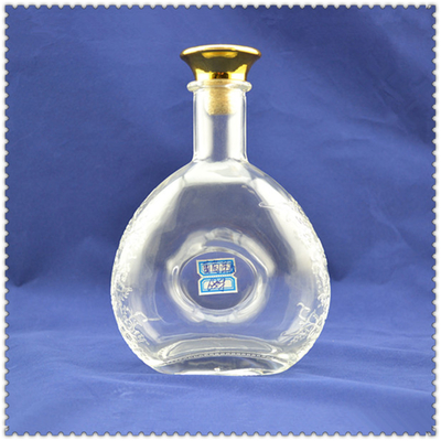 Industrial Super Flint Glass Material 500ml XO Bottle for Beverage Liquor Wine Whisky