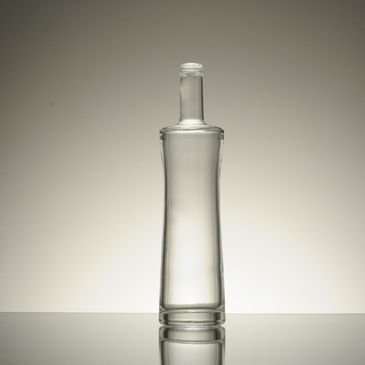 700ml Square Whisky Glass Bottle with Crystal White Glass Material and Embossed Style