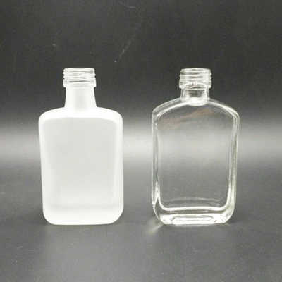 700ml Square Whisky Glass Bottle with Crystal White Glass Material and Embossed Style