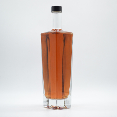 Engraving Fashion Shape Super Flint Brandy Spirits Empty White Liquor xo Glass Bottle square