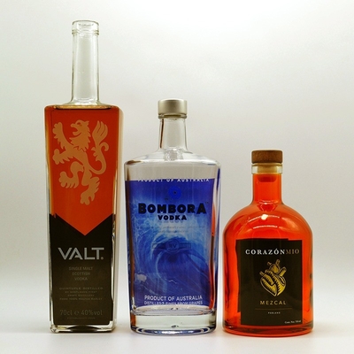 Engraving Fashion Shape Super Flint Brandy Spirits Empty White Liquor xo Glass Bottle square