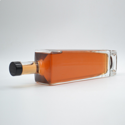 Engraving Fashion Shape Super Flint Brandy Spirits Empty White Liquor xo Glass Bottle square