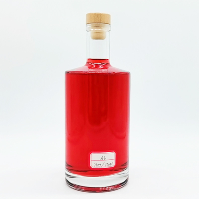 750ml Absolute Glass Bottle with Lid Custom Fancy Round Transparent Glass Vodka Bottle