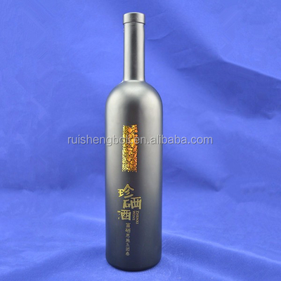 Private laber 750ml Black Glass Wine Bottles for wine/oil/whisky in Carton Packaging