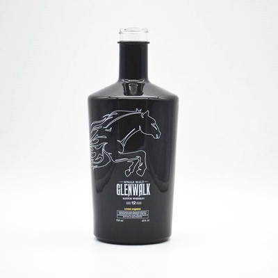 700ml Empty Matte Black Square Design Brandy Alcohol Vodka Gin Bottles with Free Sample