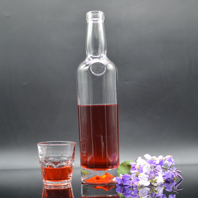 1L 750ml Clear Glass Bottle for Vodka Gin Whisky Tequila Customized Shape