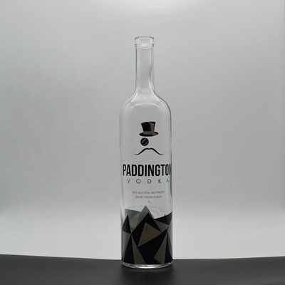 Crystal White 500ml 700ml 750ml Super Flint Glass Empty Rum Clear Liquor Bottle Designer
