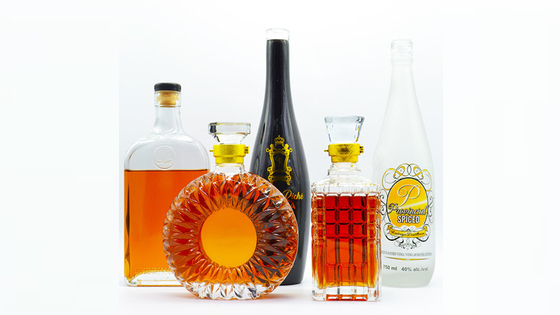 Screen Printing Round 500ml Frosted Glass Bottle for Spirit Champagne Beverage Tequila