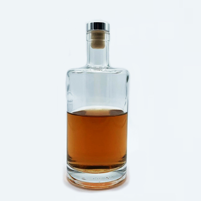 Super Flint Material Collar Custom Empty 500ml Glass Bottle for Whiskey Unbreakable Design