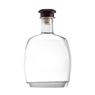 Transparent 750ml Glass Bottle for Juice Spirit Vodka Rum Custom Design Acceptable