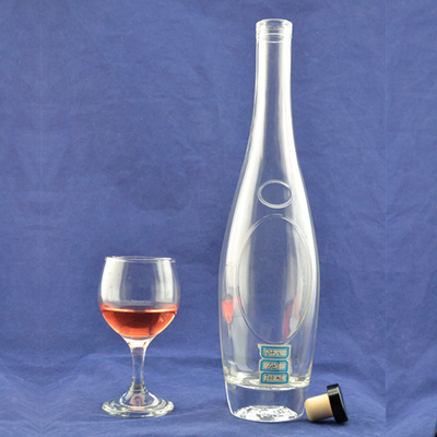 Collar Material Super Flint Material 700ml Empty Clear Alcohol Rum Whisky Spirit Vodka Glass Bottle for Liquor